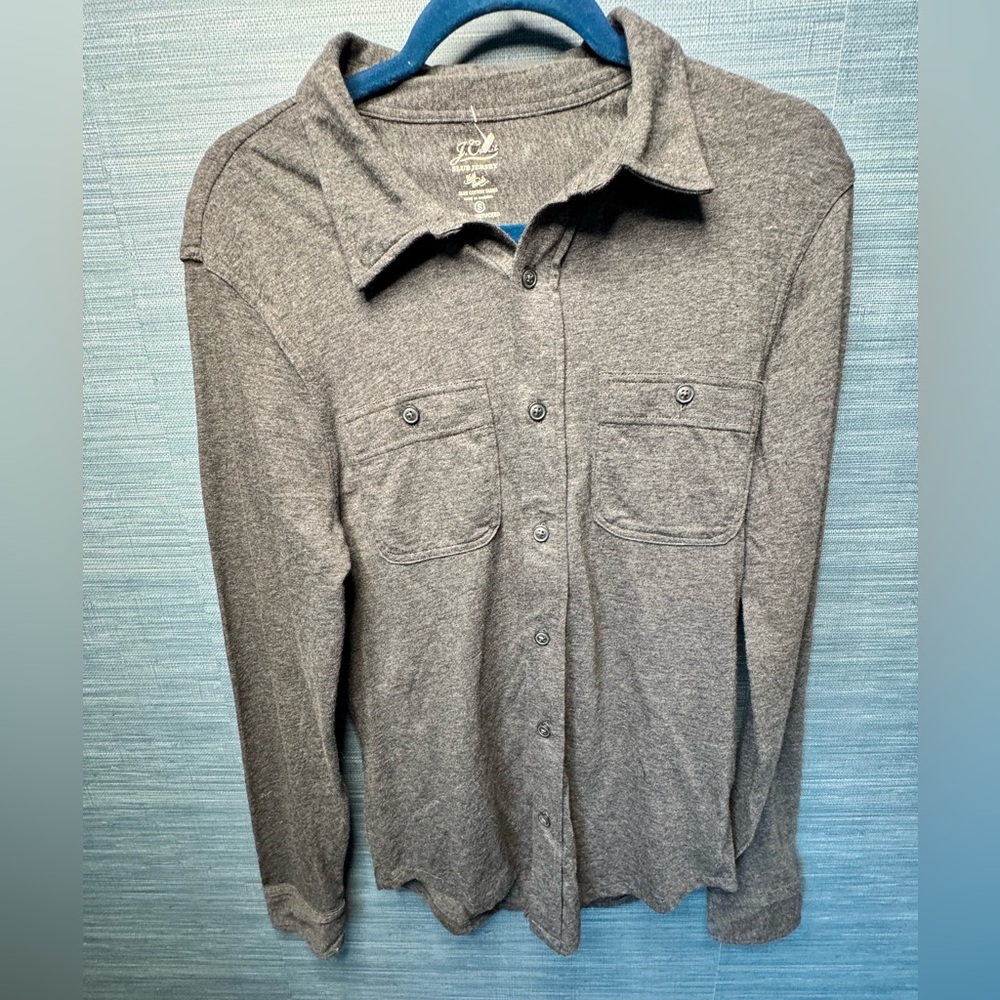 J. Crew Men's Long Sleeve Button-Down Shirt in Heather Gray